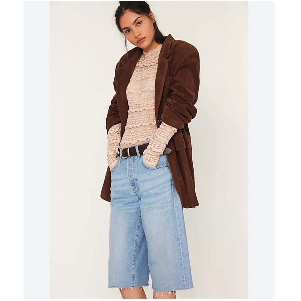 Vegan Suede Blazer FREE PEOPLE SOLDOUT NWT COLOR- BROWN